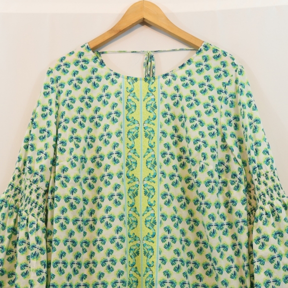 Crown & Ivy Cotton Printed Bell Sleeve Top - Picture 3 of 8